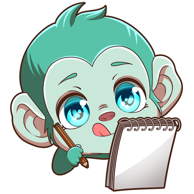 Monkey with notebook