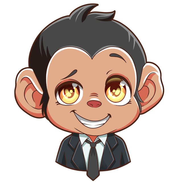 Smug monkey with business suit