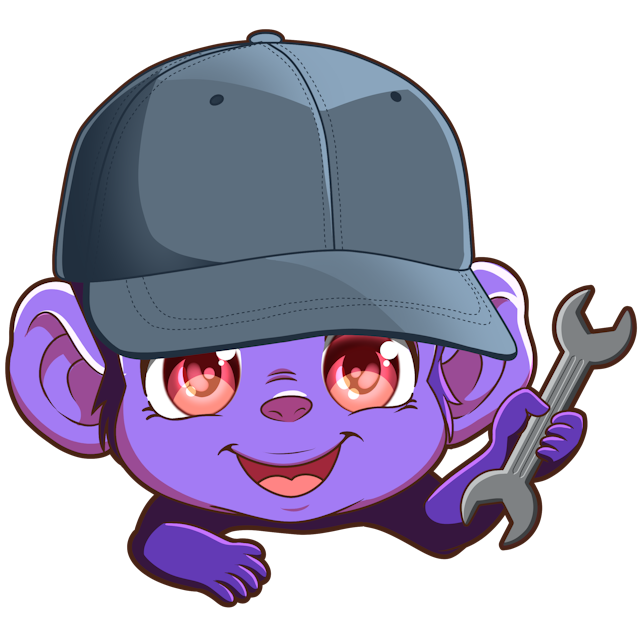 Monkey with wrench and hat